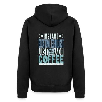 Technologue éducatif instantané Il suffit d’ajouter du café - Veste à capuche bio Premium Unisexe - noir - Dos - Nico (187cm)