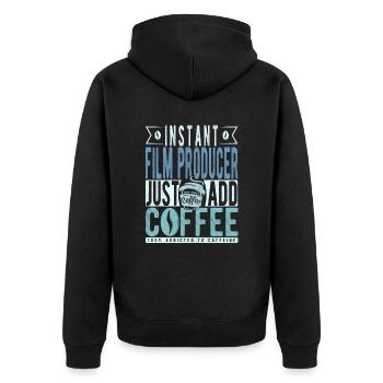 Producteur de film instantané Il suffit d’ajouter du café - Veste à capuche bio Premium Unisexe - noir - Dos - Nico (187cm)