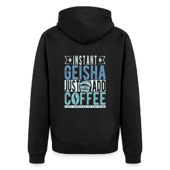 Geisha instantanée Il suffit d’ajouter du café - Veste à capuche bio Premium Unisexe - noir - Dos - Nico (187cm)