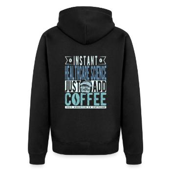 La science instantanée des soins de santé Il suffit d’ajouter du café - Veste à capuche bio Premium Unisexe - noir - Dos - Nico (187cm)