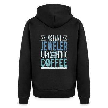 Bijoutier instantané Il suffit d’ajouter du café - Veste à capuche bio Premium Unisexe - noir - Dos - Nico (187cm)