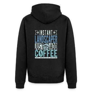 Instant Landscaper Il suffit d’ajouter du café - Veste à capuche bio Premium Unisexe - noir - Dos - Nico (187cm)
