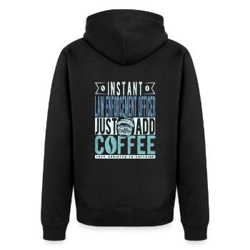 Agent d’application de la loi instantané Il suffit d’ajouter du café - Veste à capuche bio Premium Unisexe - noir - Dos - Nico (187cm)