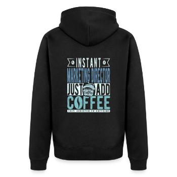 Directeur du marketing instantané Just Add Coffee - Veste à capuche bio Premium Unisexe - noir - Dos - Nico (187cm)