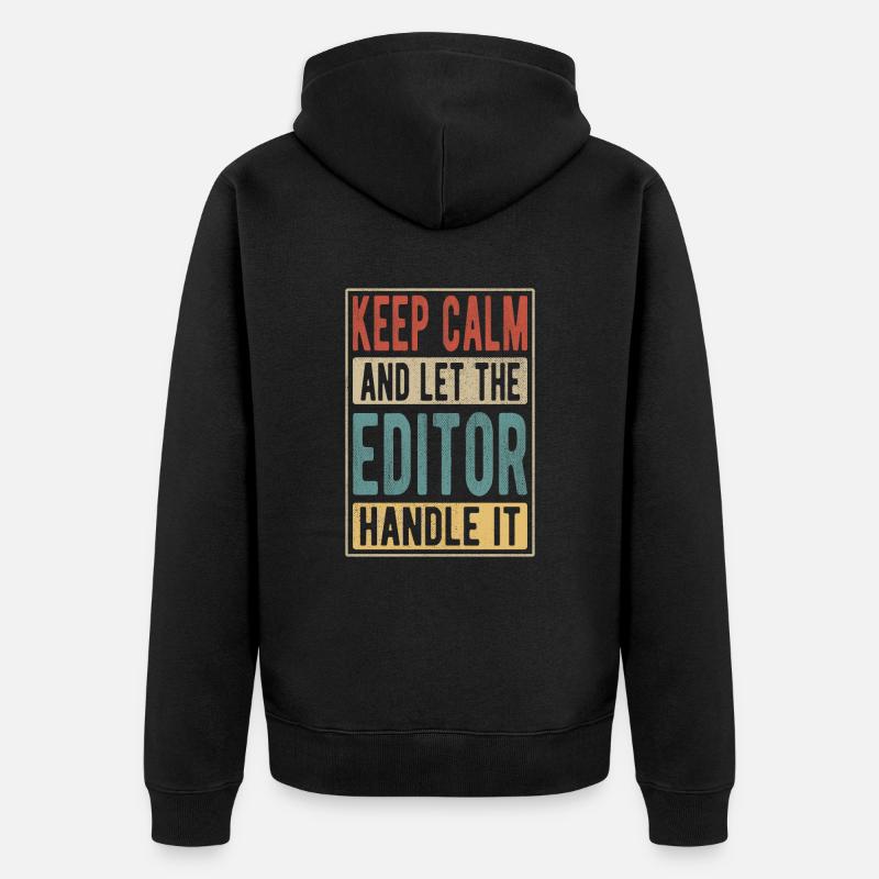 Editor Retro Geschenk - Unisex Premium Bio Zip Hoodie - Schwarz