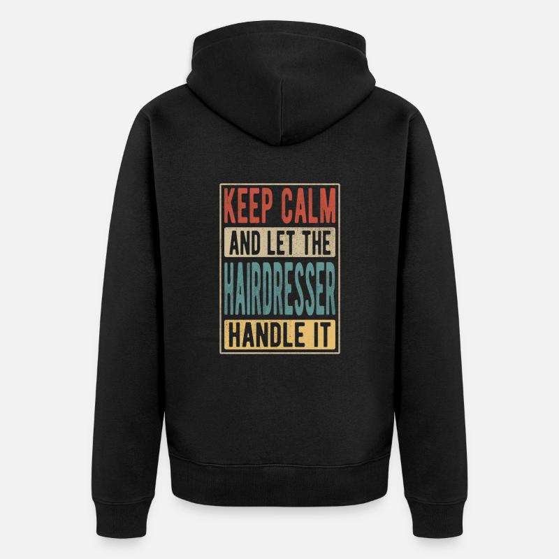 Cadeau Rétro Coiffeur - Veste à capuche bio Premium Unisexe - noir
