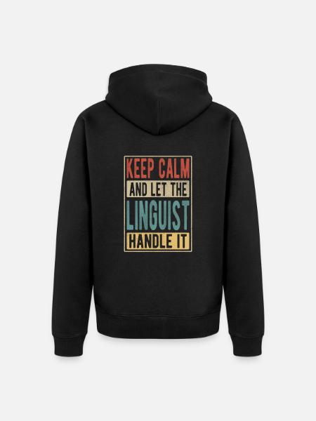 Linguist Retro Gift - Unisex Premium Organic Zip Hoodie - black