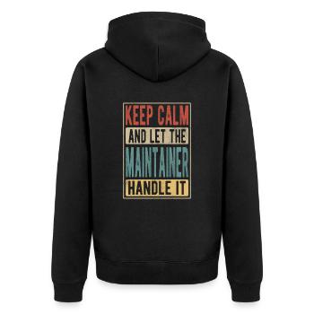 Betreuer-Retro-Geschenk - Unisex Premium Bio Zip Hoodie - Schwarz - Hinten - Nico (187cm)