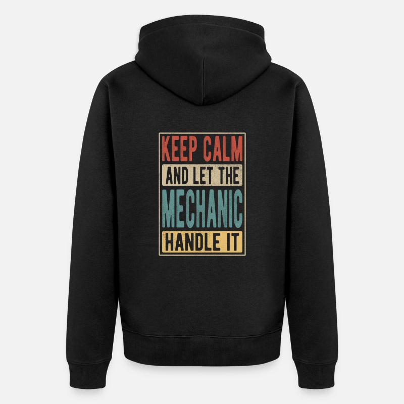 Cadeau rétro de mécanicien - Veste à capuche bio Premium Unisexe - noir