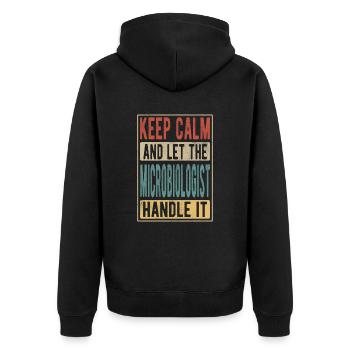 Microbiologist Retro Gift - Unisex Premium Organic Zip Hoodie - black - Back - Nico (187cm)