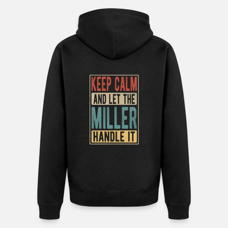 Miller Retro Geschenk - Unisex Premium Bio Zip Hoodie - Schwarz