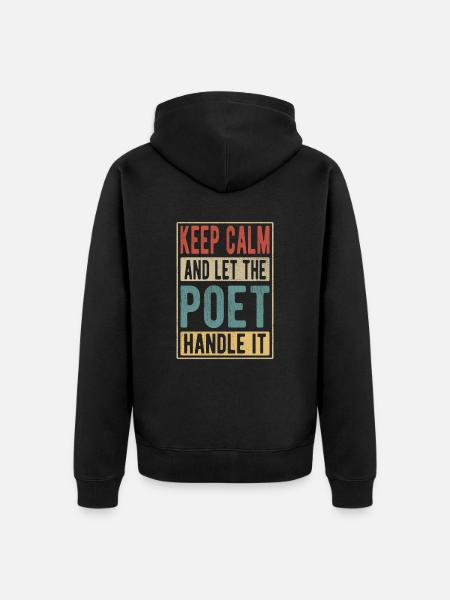 Poet Retro Gift - Unisex Premium Organic Zip Hoodie - black