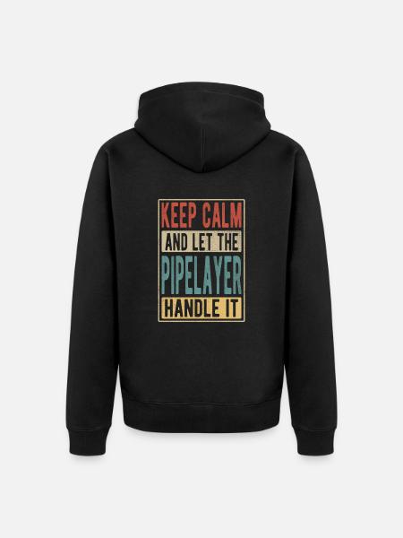 Pipelayer Retro Gift - Unisex Premium Organic Zip Hoodie - black