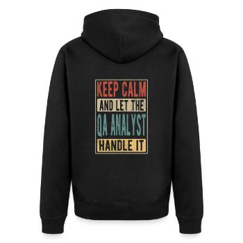 Qa Analyst Retro Gift - Unisex Premium Organic Zip Hoodie - black - Back - Nico (187cm)