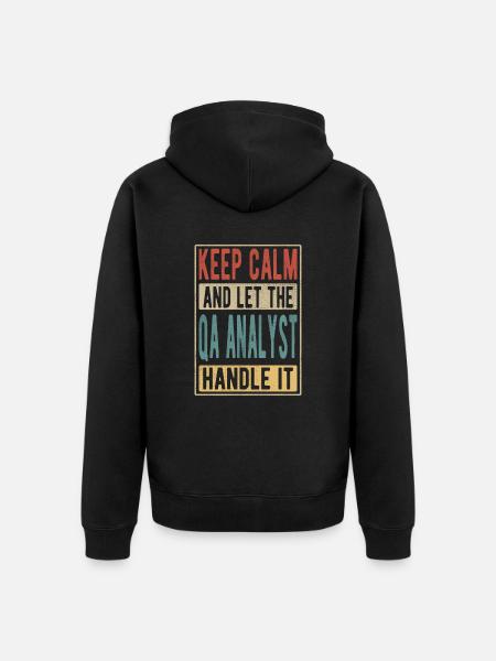 Qa Analyst Retro Gift - Unisex Premium Organic Zip Hoodie - black