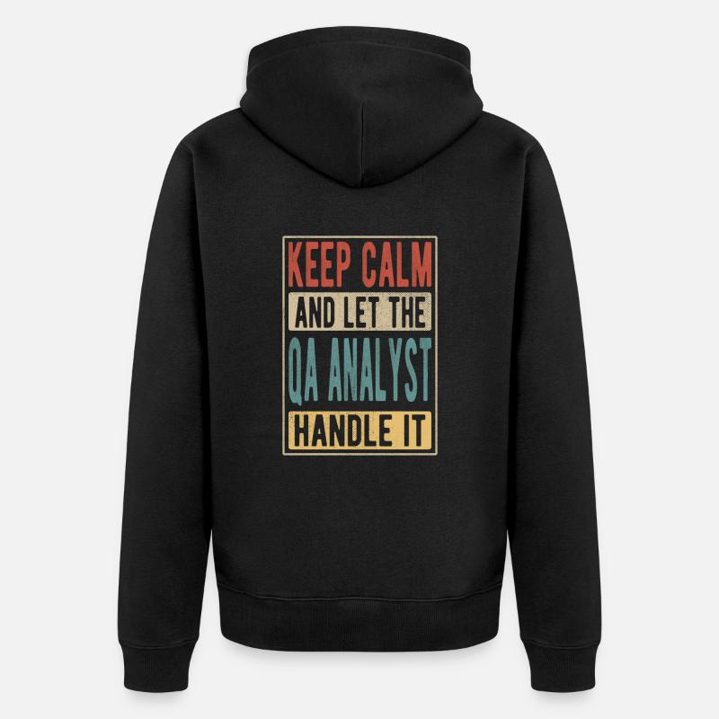 Qa Analyst Retro Gift - Unisex Premium Organic Zip Hoodie - black