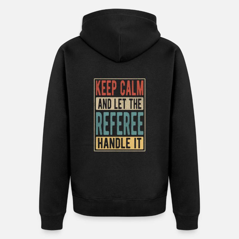Cadeau rétro d’arbitre - Veste à capuche bio Premium Unisexe - noir