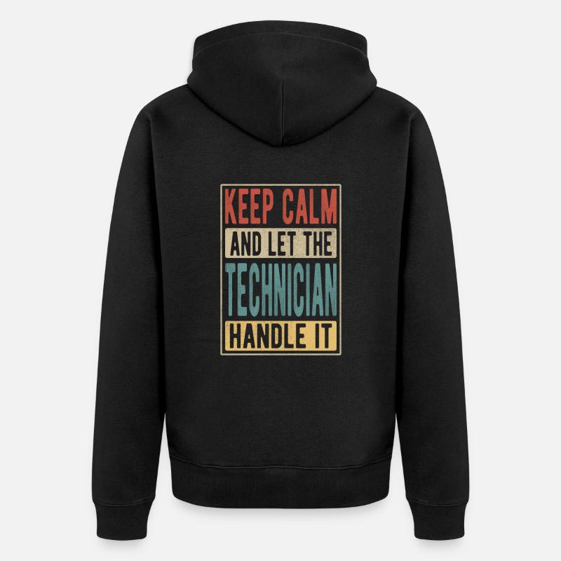 Cadeau rétro de technicien - Veste à capuche bio Premium Unisexe - noir