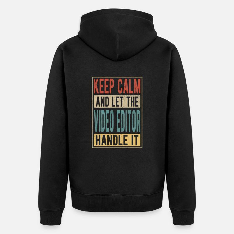 Video Editor Retro Geschenk - Unisex Premium Bio Zip Hoodie - Schwarz