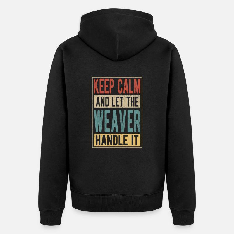Weber Retro Geschenk - Unisex Premium Bio Zip Hoodie - Schwarz