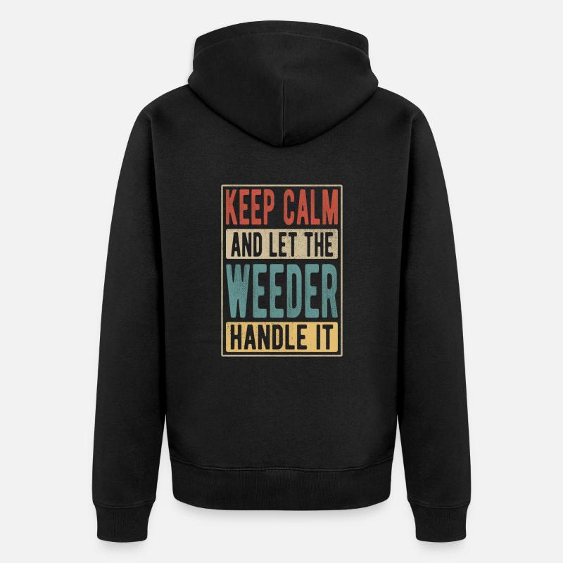 Weeder Retro Geschenk - Unisex Premium Bio Zip Hoodie - Schwarz