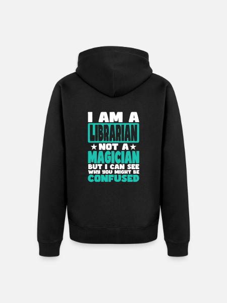 Librarian - Unisex Premium Organic Zip Hoodie - black