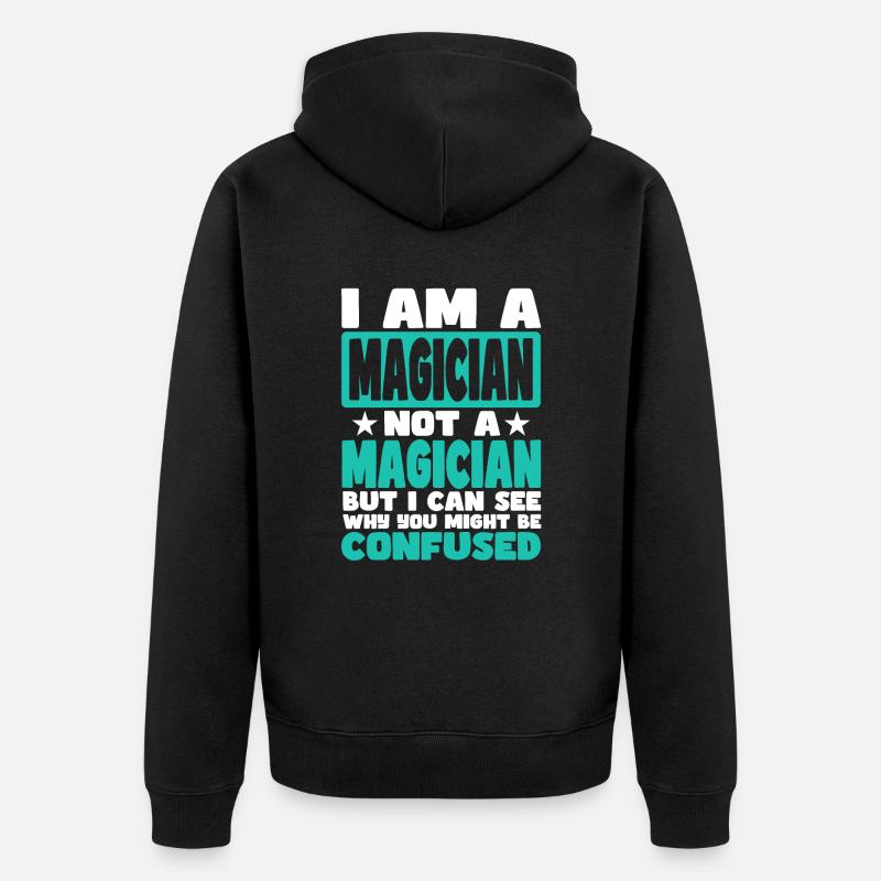 Zauberer - Unisex Premium Bio Zip Hoodie - Schwarz