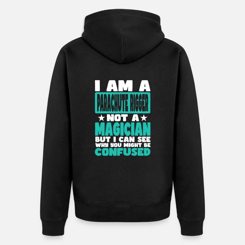 Fallschirm-Rigger - Unisex Premium Bio Zip Hoodie - Schwarz