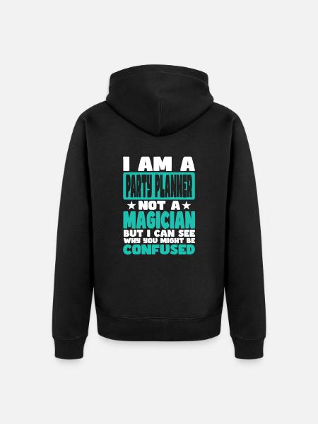Party Planner - Unisex Premium Organic Zip Hoodie - black