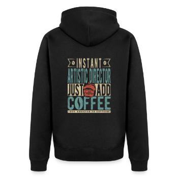 Directeur artistique instantané Just Add Coffee - Veste à capuche bio Premium Unisexe - noir - Dos - Nico (187cm)