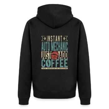 Mécanique automobile instantanée Il suffit d’ajouter du café - Veste à capuche bio Premium Unisexe - noir - Dos - Nico (187cm)