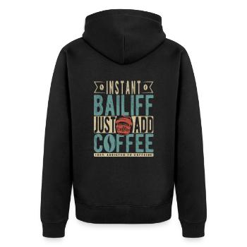 L’huissier instantané suffit d’ajouter du café - Veste à capuche bio Premium Unisexe - noir - Dos - Nico (187cm)