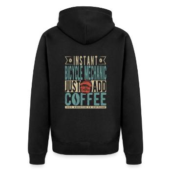 Mécanicien de vélo instantané Il suffit d’ajouter du café - Veste à capuche bio Premium Unisexe - noir - Dos - Nico (187cm)
