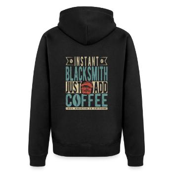 Forgeron instantané Il suffit d’ajouter du café - Veste à capuche bio Premium Unisexe - noir - Dos - Nico (187cm)