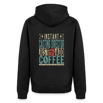 Directeur de casting instantané Just Add Coffee - Veste à capuche bio Premium Unisexe - noir - Dos - Nico (187cm)