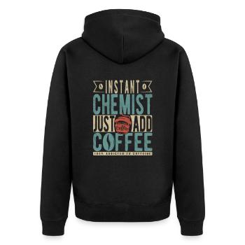 Instant-Apotheke Fügen Sie einfach Kaffee hinzu - Unisex Premium Bio Zip Hoodie - Schwarz - Hinten - Nico (187cm)