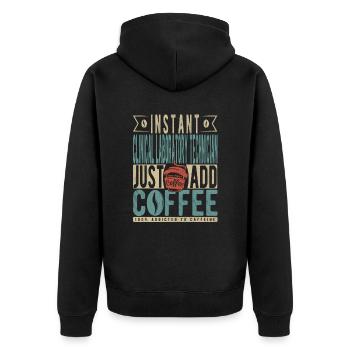 Sofortiger klinischer Labortechniker Einfach hinzufügen - Unisex Premium Bio Zip Hoodie - Schwarz - Hinten - Nico (187cm)