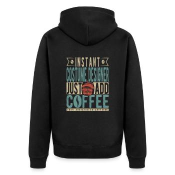 Instant-Kostümbildner fügen einfach Kaffee hinzu - Unisex Premium Bio Zip Hoodie - Schwarz - Hinten - Nico (187cm)