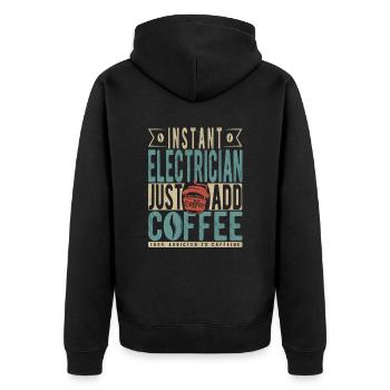 Électricien instantané Il suffit d’ajouter du café - Veste à capuche bio Premium Unisexe - noir - Dos - Nico (187cm)