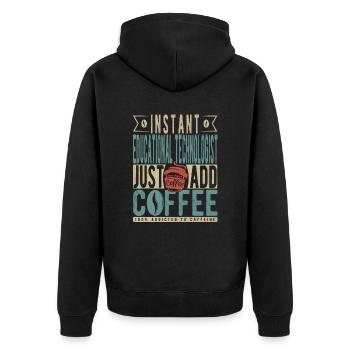 Technologue éducatif instantané Il suffit d’ajouter du café - Veste à capuche bio Premium Unisexe - noir - Dos - Nico (187cm)