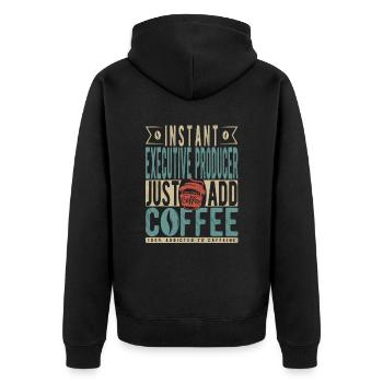 Producteur exécutif instantané Just Add Coffee - Veste à capuche bio Premium Unisexe - noir - Dos - Nico (187cm)