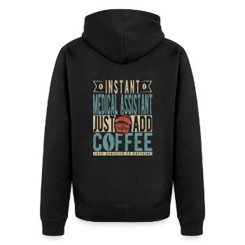 Assistant médical instantané Il suffit d’ajouter du café - Veste à capuche bio Premium Unisexe - noir - Dos - Nico (187cm)