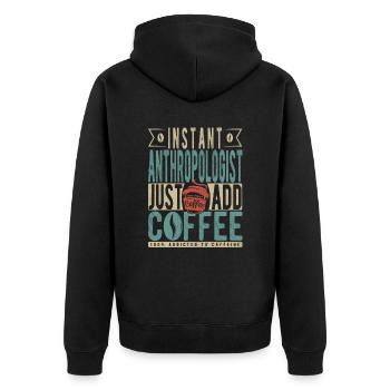 Anthropologue instantané Il suffit d’ajouter du café - Veste à capuche bio Premium Unisexe - noir - Dos - Nico (187cm)