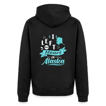 Alaska Souvenir Amour - Veste à capuche bio Premium Unisexe - noir - Dos - Nico (187cm)