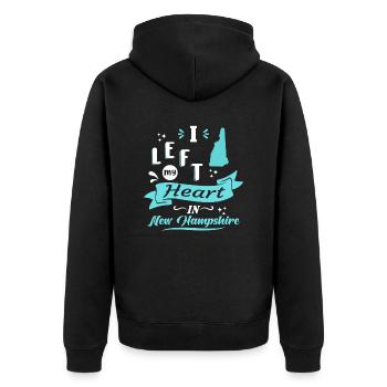Souvenir de l’amour du New Hampshire - Veste à capuche bio Premium Unisexe - noir - Dos - Nico (187cm)