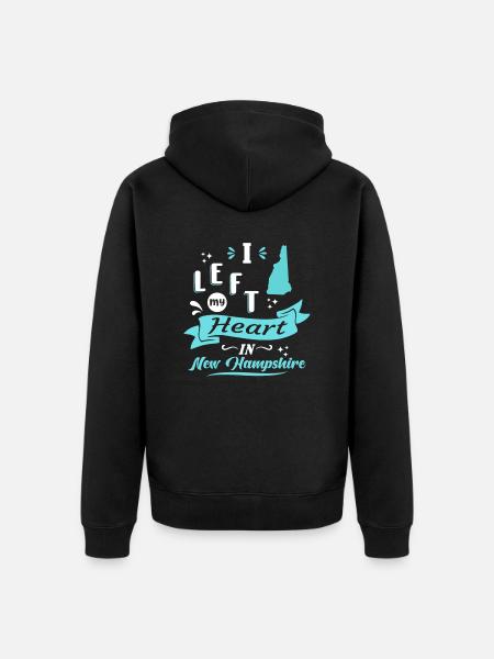 New Hampshire Souvenir Liebe - Unisex Premium Bio Zip Hoodie - Schwarz