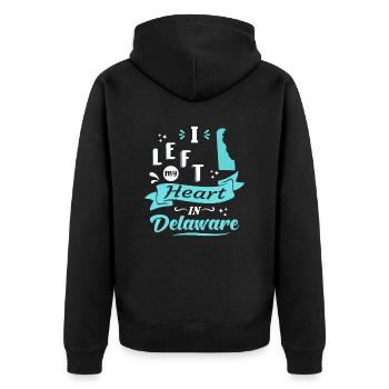 Delaware Souvenir amour - Veste à capuche bio Premium Unisexe - noir - Dos - Nico (187cm)