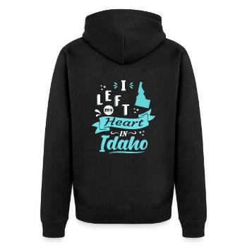 Idaho Souvenir Amour - Veste à capuche bio Premium Unisexe - noir - Dos - Nico (187cm)