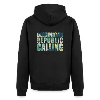 République dominicaine Souvenir Vacances - Veste à capuche bio Premium Unisexe - noir - Dos - Nico (187cm)