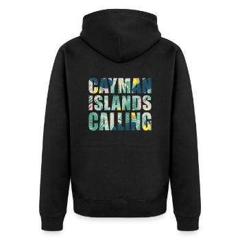 Vacances souvenirs aux îles Caïmans - Veste à capuche bio Premium Unisexe - noir - Dos - Nico (187cm)